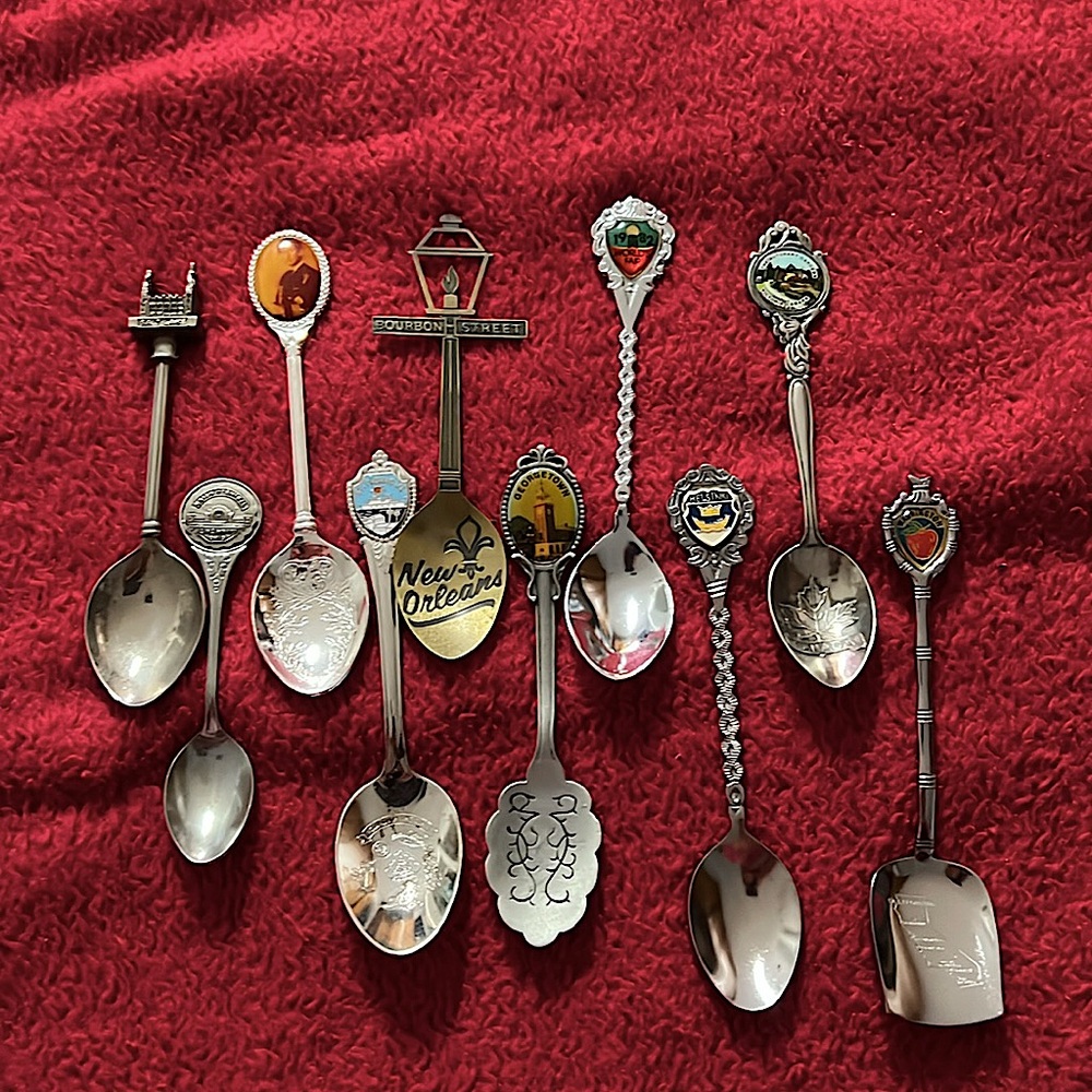 Bundle of 10 Collectible Vintage Baby Spoons